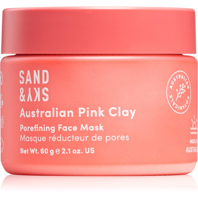 Sand & Sky Australian Pink Clay Porefining Face Mask detoksikacinė kaukė išsiplėtusioms poroms 60 g