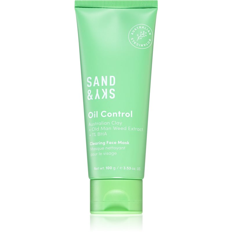Sand & Sky Oil Control Clearing Face Mask odos būklę normalizuojanti giliai valanti kaukė riebiai ir probleminei odai 100 g