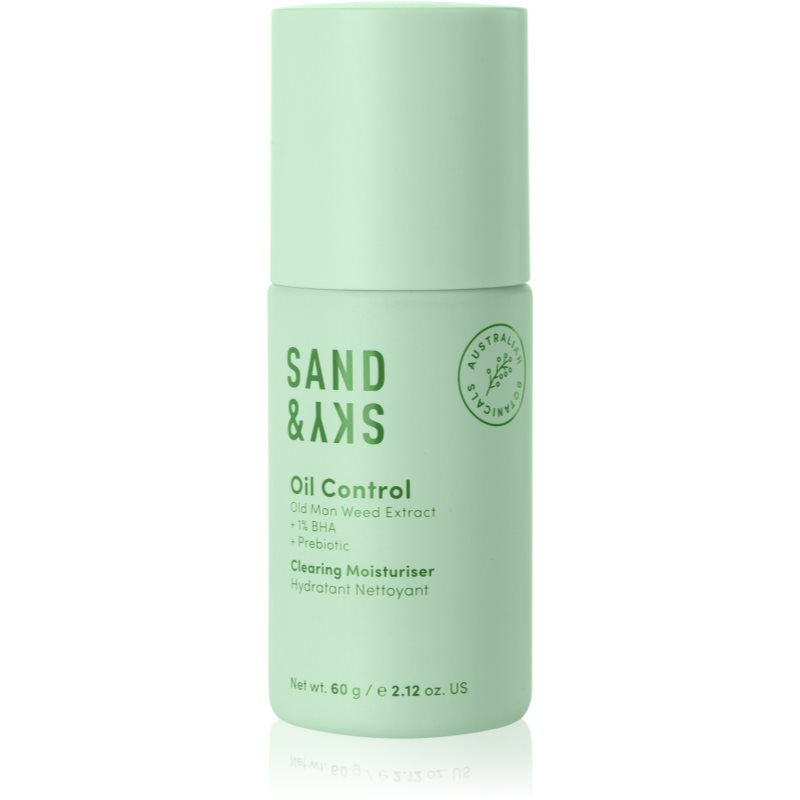 Sand & Sky Oil Control Clearing Moisturiser Light Hydrating Fluid To Reduce Oily Skin 60 G