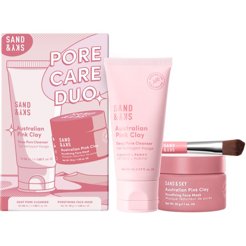 Sand & Sky Australian Pink Clay Pore Care Duo odos priežiūros priemonių rinkinys