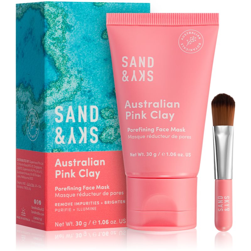Sand & Sky Sand & Sky Australian Pink Clay Porefining Face Mask αποτοξινωτική μάσκα για εκτεταμένους πόρους 30 γρ