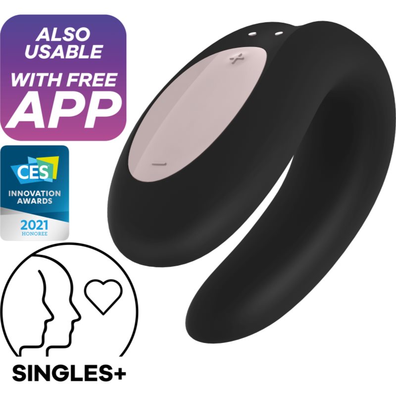 Satisfyer Double Joy Vibromasseur Pour Couples Black 9 Cm