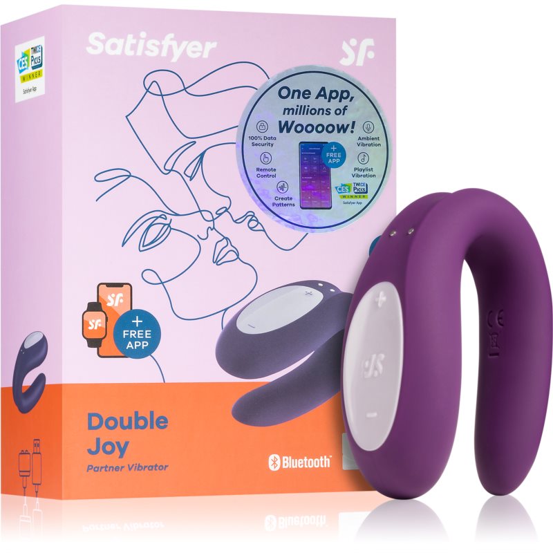 Satisfyer Double Joy вібратор Purple 9 см
