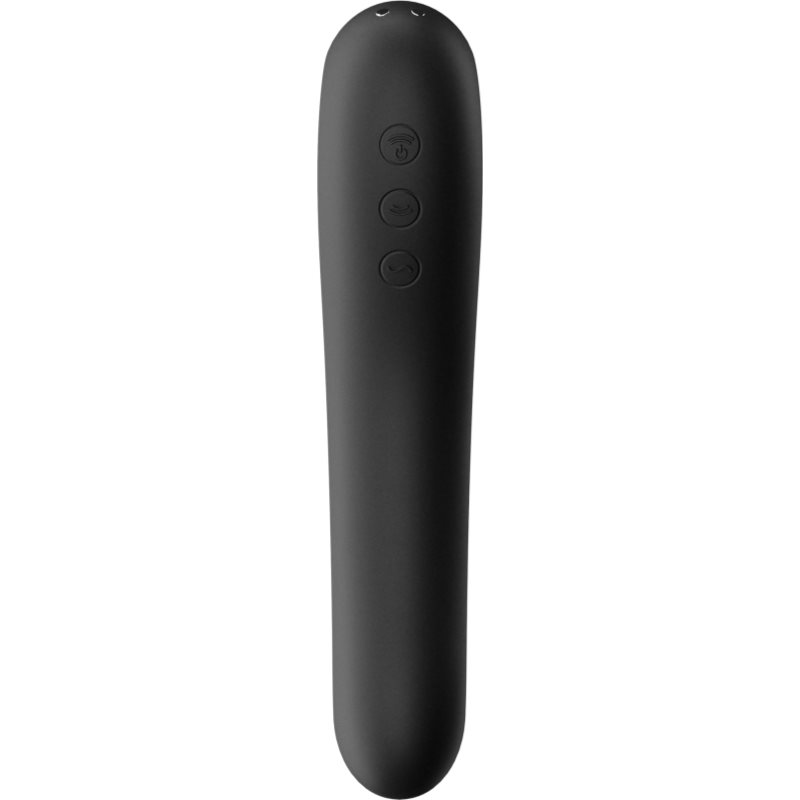 Satisfyer Dual KISS vibrátor se stimulátorem klitorisu Black 18,8 cm (obrázek 4)