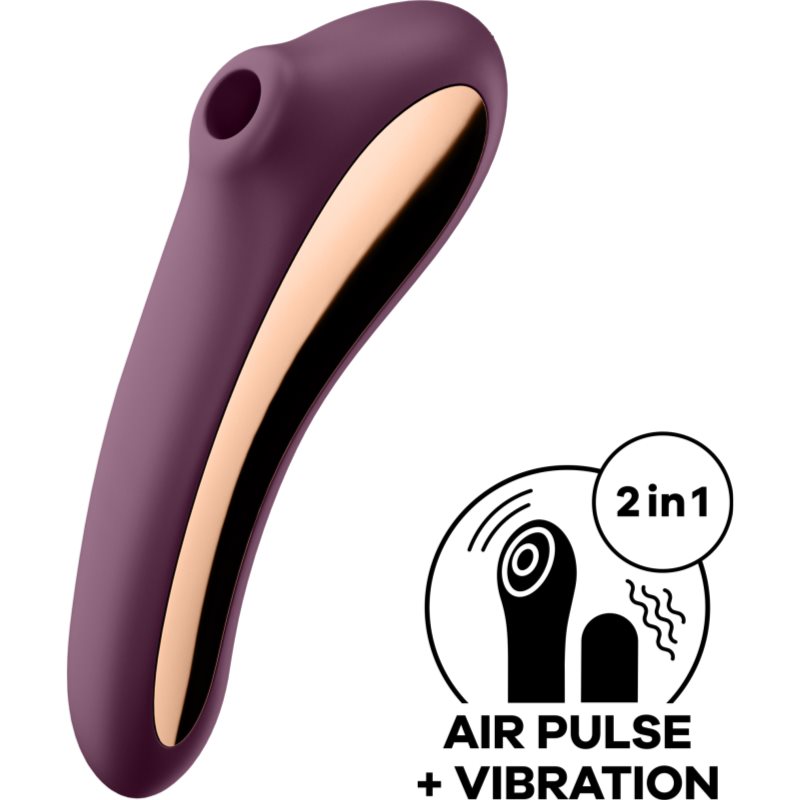 Satisfyer Dual KISS Vibromasseur Muni D’un Stimulateur Clitoridien Wine Red 18,8 Cm