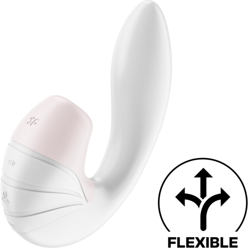 Satisfyer SUPERNOVA DOUBLE AIR PULSE Vibromasseur Muni D’un Stimulateur Clitoridien White 14,5 Cm