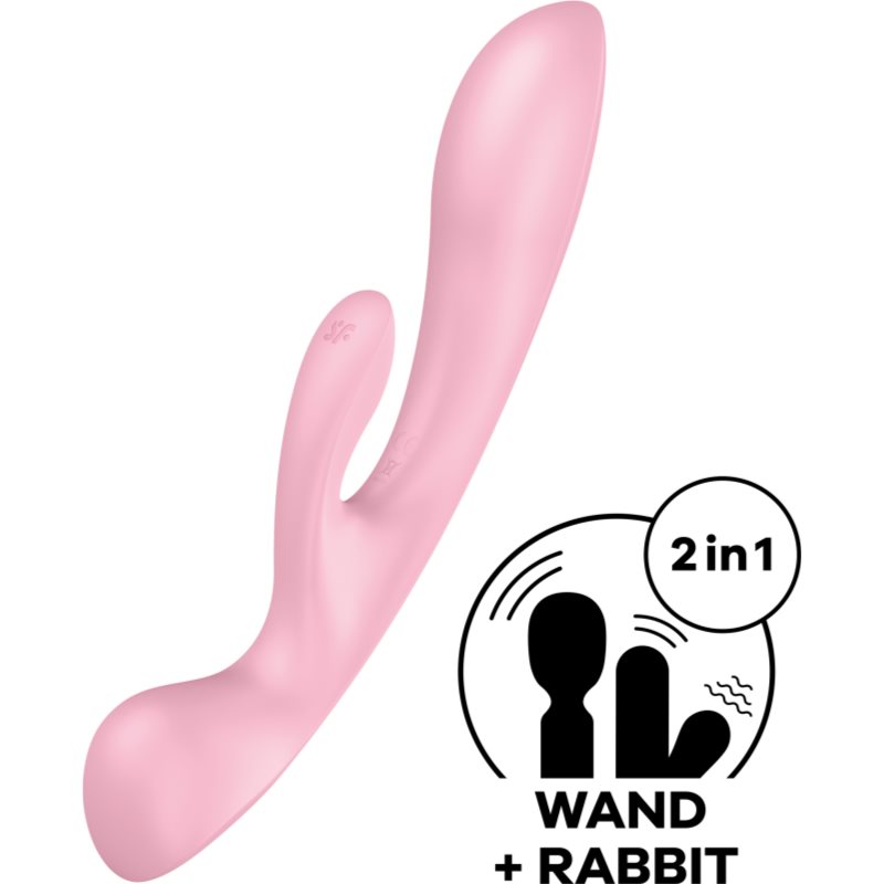 Satisfyer TRIPLE OH Vibromasseur Muni D’un Stimulateur Clitoridien Pink 23,5 Cm
