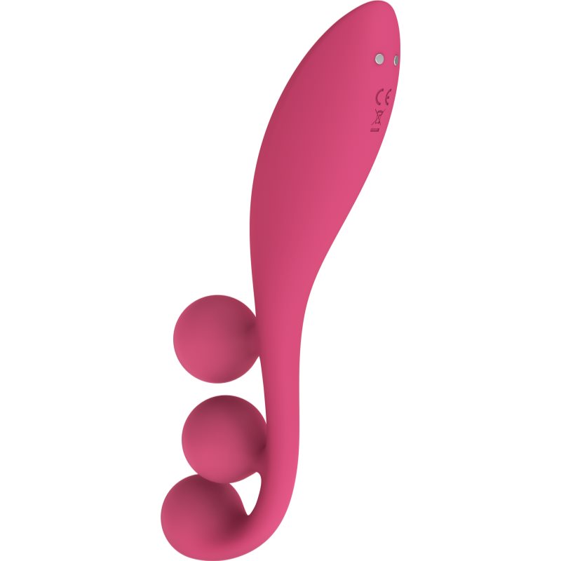 Satisfyer TRI BALL Vibromasseur Muni D’un Stimulateur Clitoridien Red 23,6 Cm