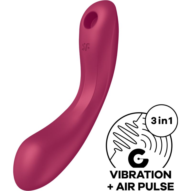 Satisfyer Curvy Trinity 1 Vibromasseur Muni D’un Stimulateur Clitoridien Red 17,5 Cm