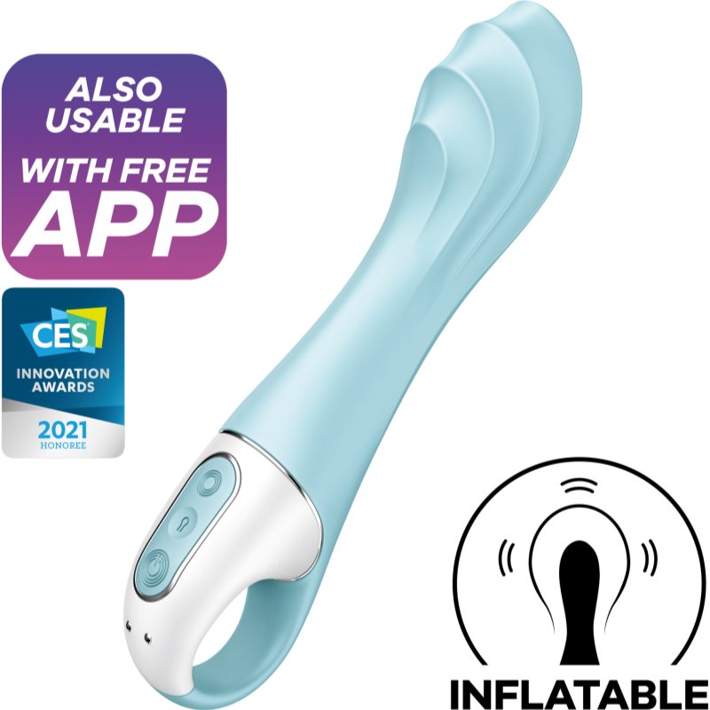 Satisfyer AIR PUMP VIBRATOR 5+ Vibreur Blue 20 Cm