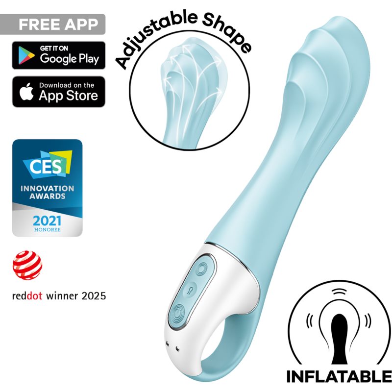 Satisfyer AIR PUMP VIBRATOR 5+ vibrátor Blue 20 cm (obrázek 3)