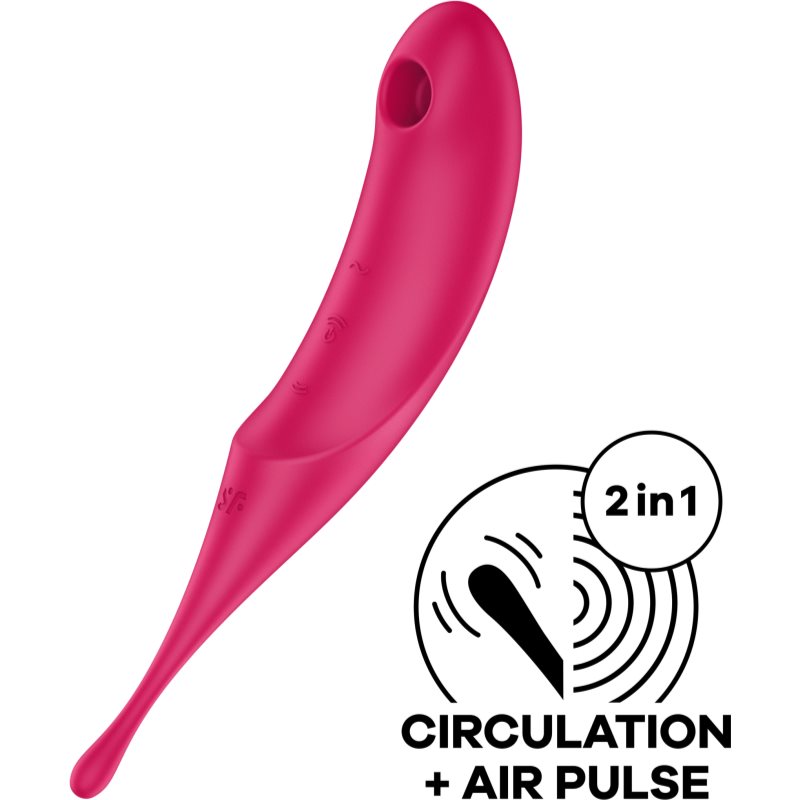 Satisfyer TWIRLING PRO вібратор зі стимулятором клітора Red 19,9 см