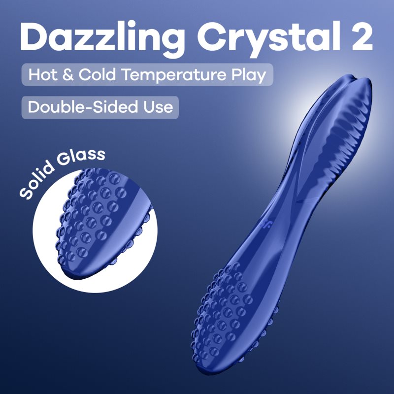Satisfyer Dazzling Crystal 2 dildo Blue 20 cm (obrázok 5)