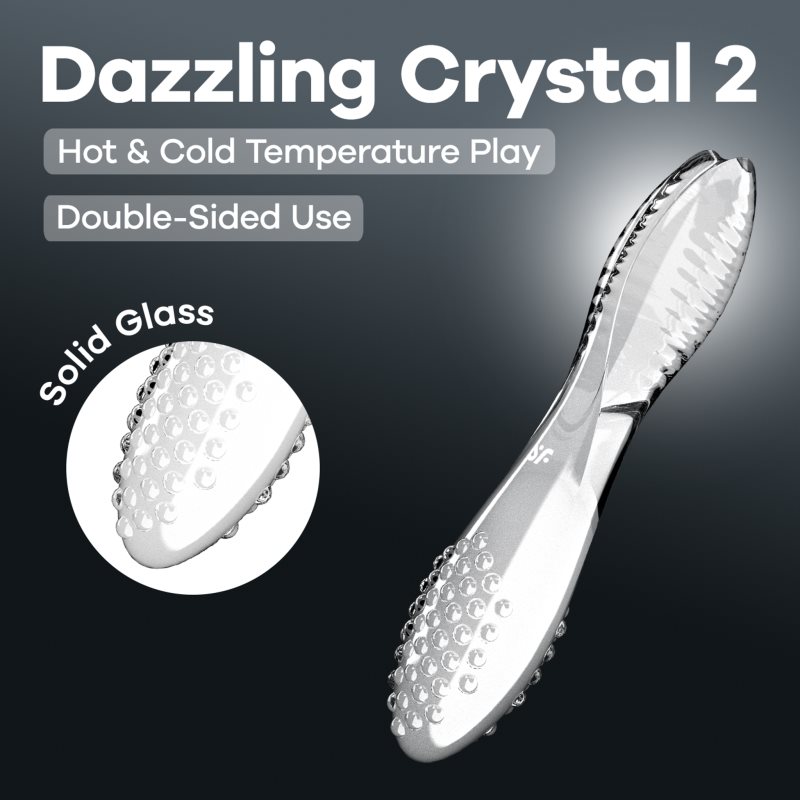 Satisfyer Dazzling Crystal 2 dildo Transparent 20 cm (obrázok 5)