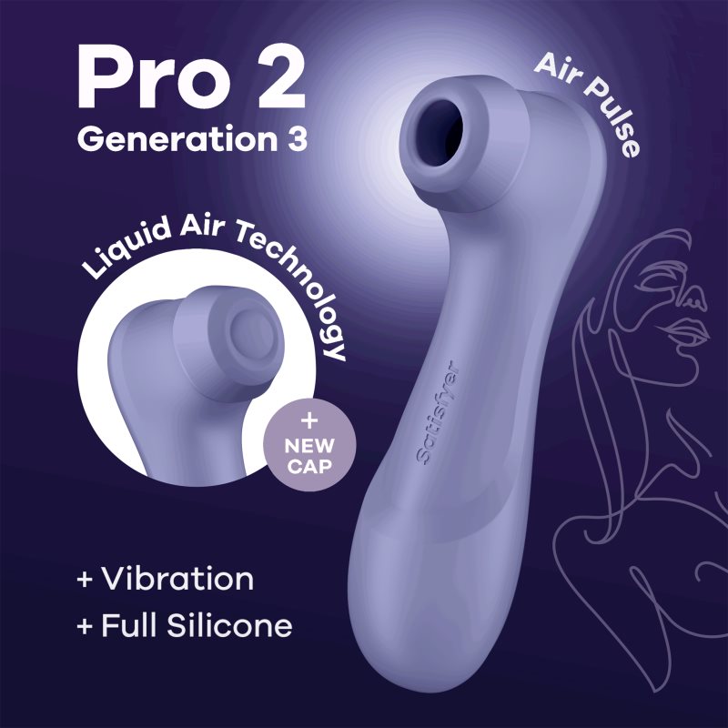 Satisfyer PRO 2 Generation 3 Connect App stimulátor klitorisu lila 16,2 cm.