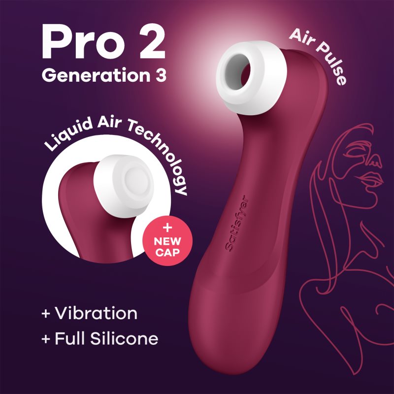 Satisfyer PRO 2 Generation 3 Stimulateur Clitoridien Wine 16,2 Cm