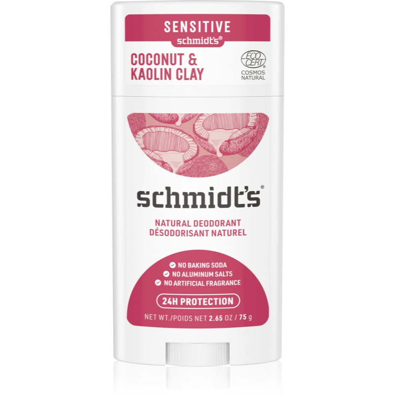 Schmidt's Coconut & Kaolin Clay tuhý deodorant 24h 58 ml