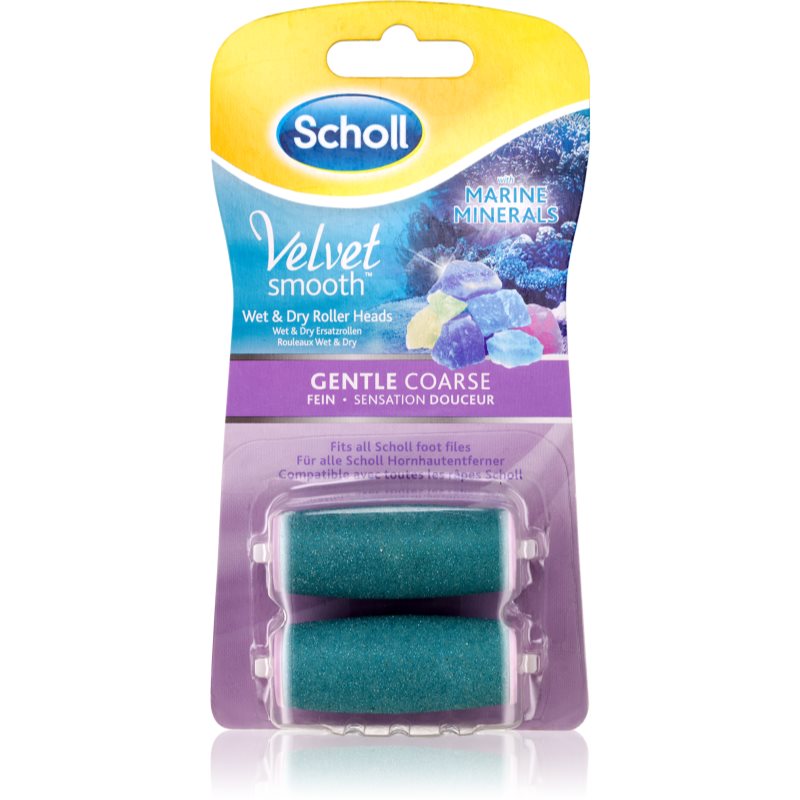 Scholl Velvet Smooth Gentle Coarse Replacement Heads For Electronic Foot File 2 Pc