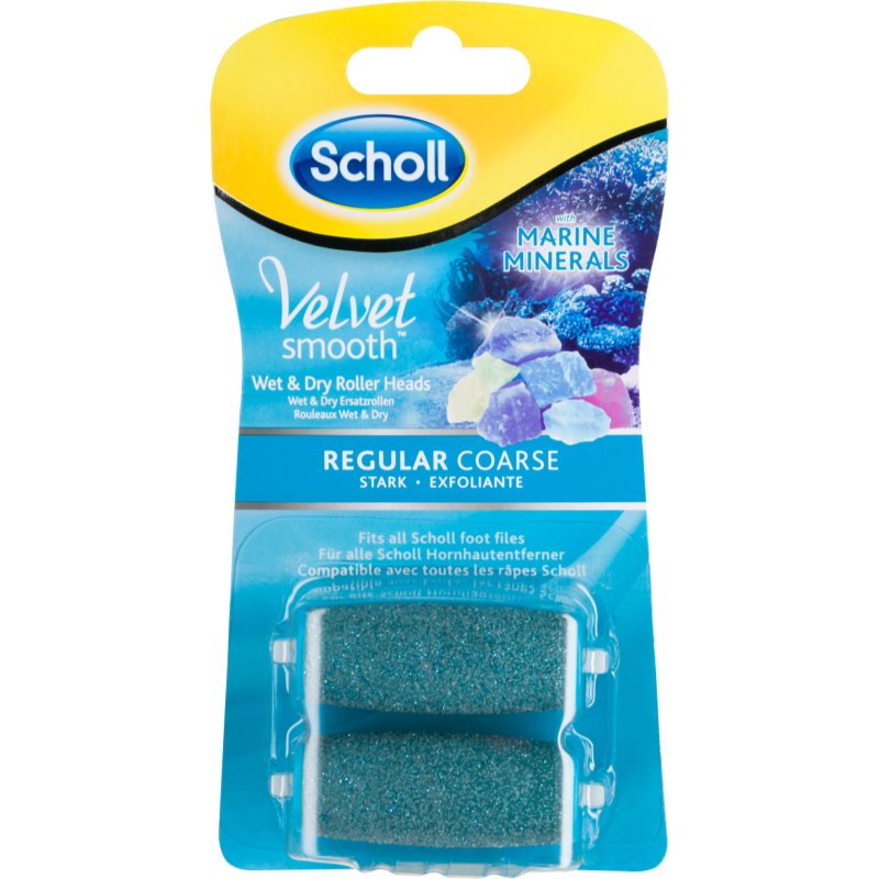Scholl Velvet Smooth Regular Coarse replacement heads for electronic foot file 2 pc
