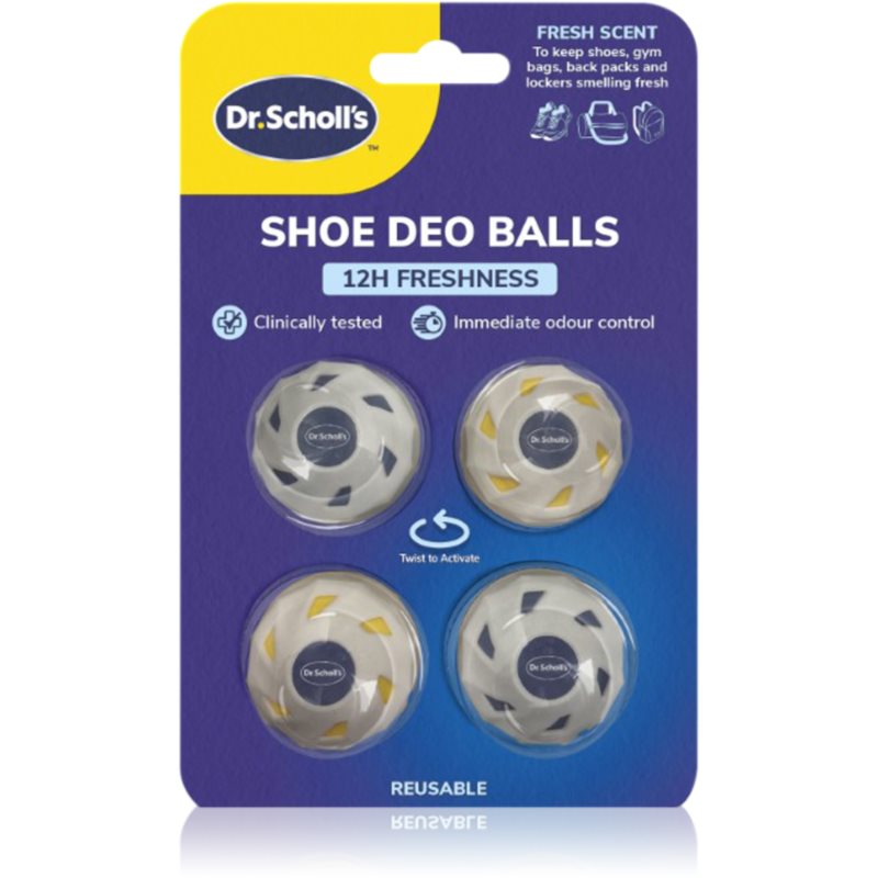 Scholl Odour-X Shoe Deo Balls osvěžující kuličky do obuvi 4 ks