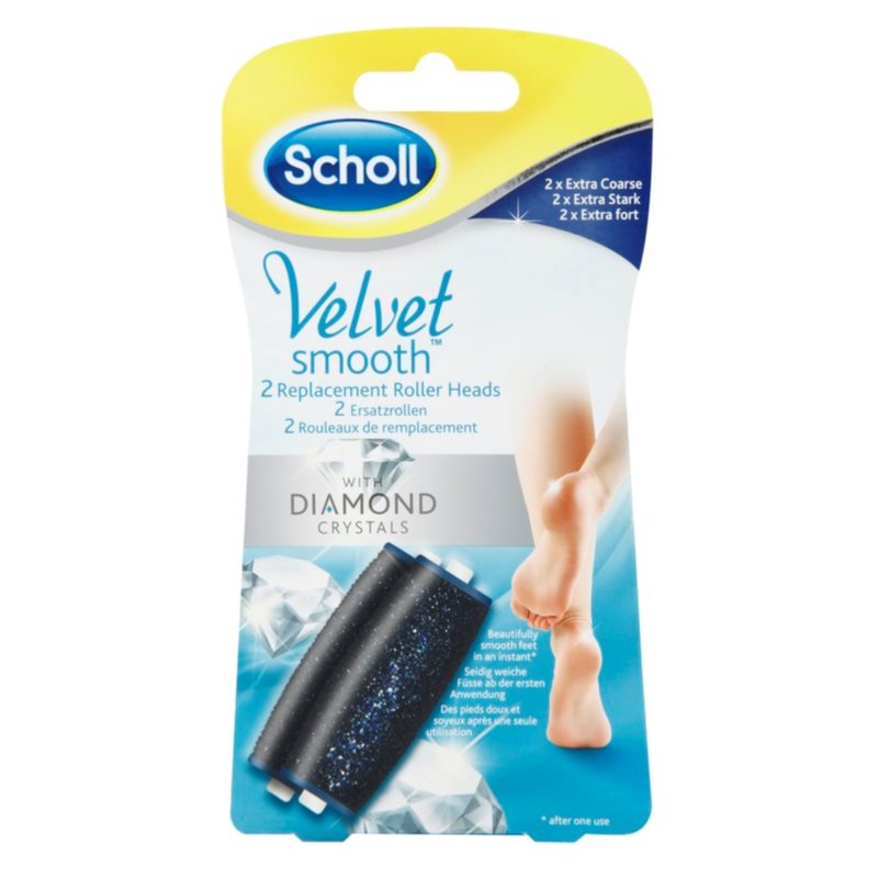 Scholl Velvet Smooth Replacement Heads For Electronic Foot File 2 Pc