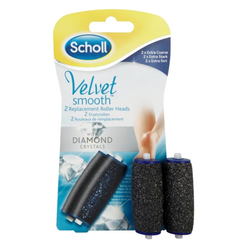 Scholl Velvet Smooth Replacement Heads For Electronic Foot File 2 Pc