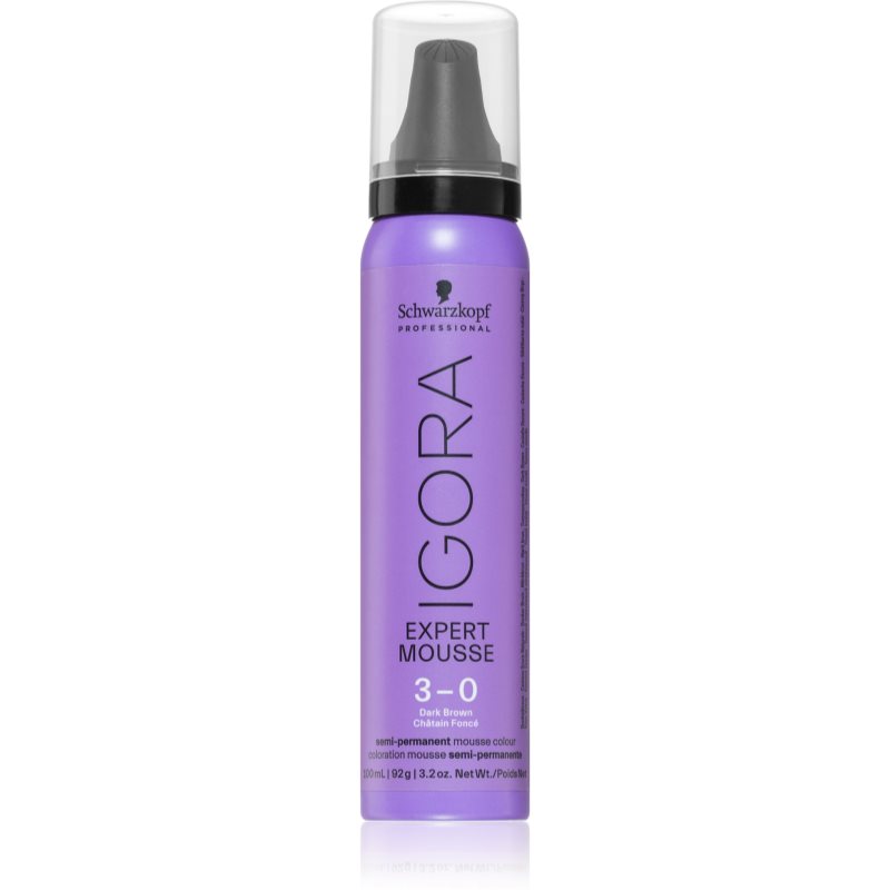 Schwarzkopf Professional IGORA Expert Mousse мус для фарбування для волосся відтінок 3-0 Dark Brown Natural 100 мл