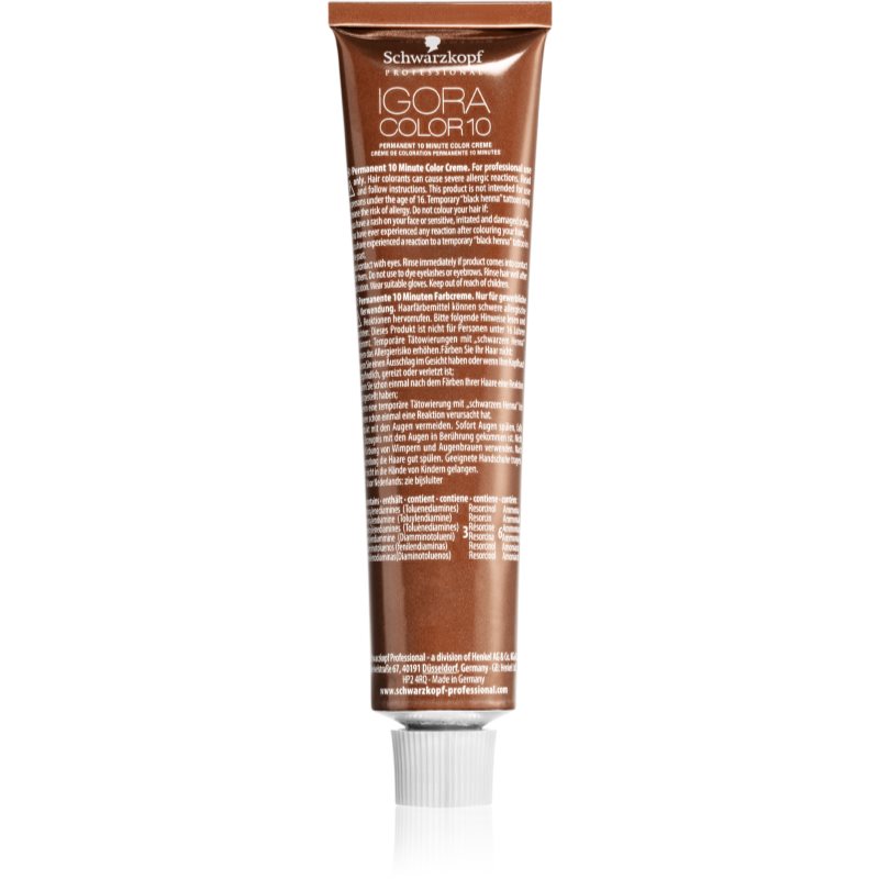 Schwarzkopf Professional IGORA Color 10 перманентна фарба для волосся 10-ти хвилинної дії 3-0 Dark Brown Natural 60 мл
