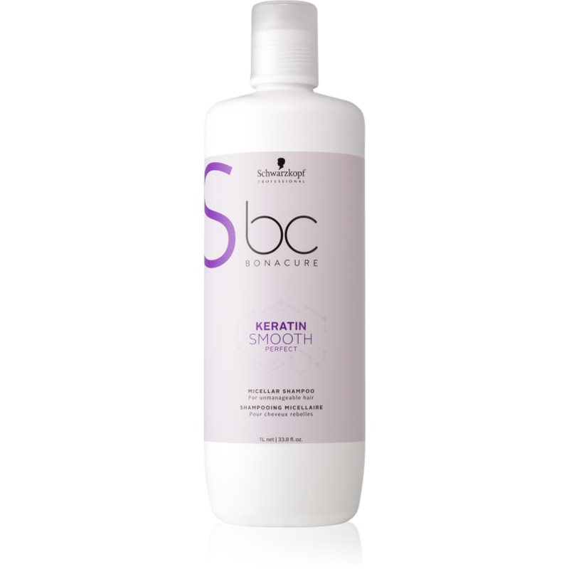 Schwarzkopf Professional BC Bonacure Keratin Smooth Perfect micelinis šampūnas nepaklusniems plaukams 1000 ml