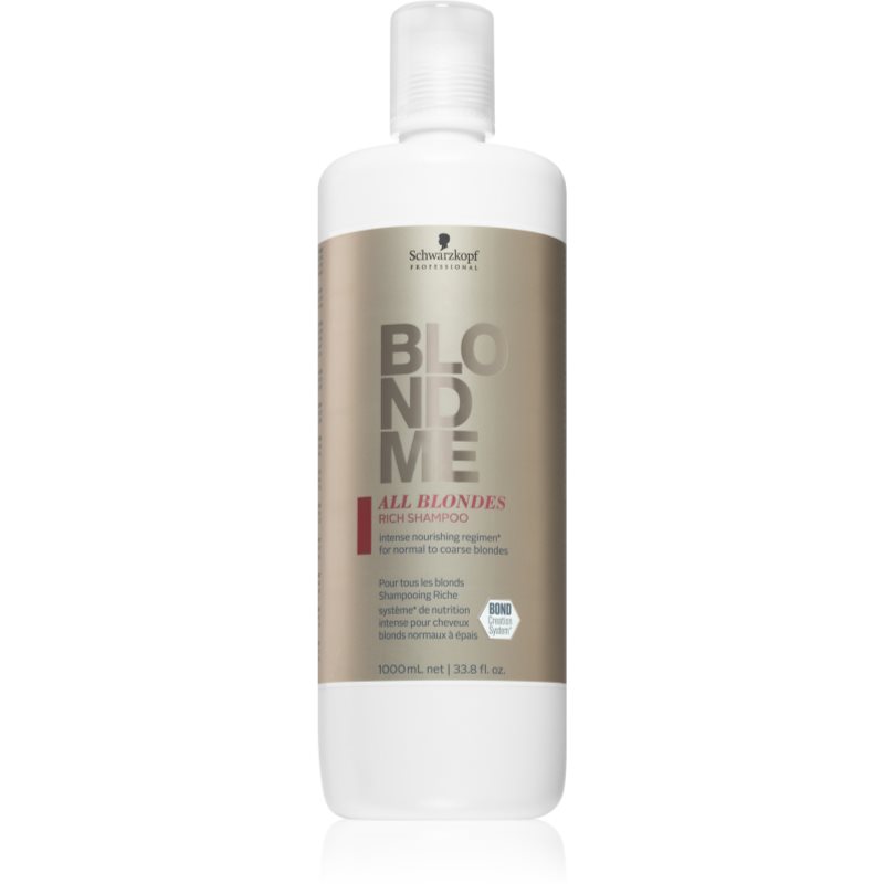 E-shop Schwarzkopf Professional Blondme All Blondes Rich vyživující šampon pro hrubé vlasy 1000 ml