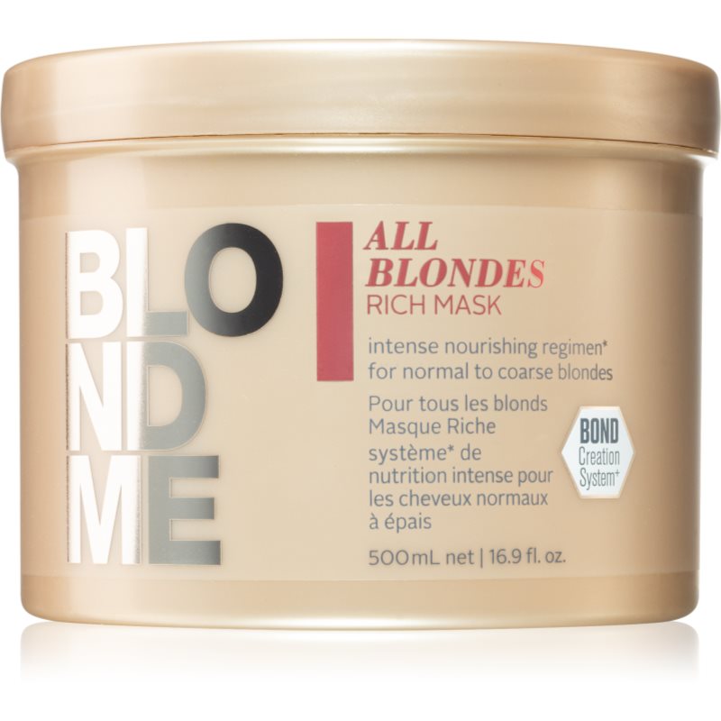 E-shop Schwarzkopf Professional Blondme All Blondes Rich vyživující maska pro hrubé vlasy 500 ml
