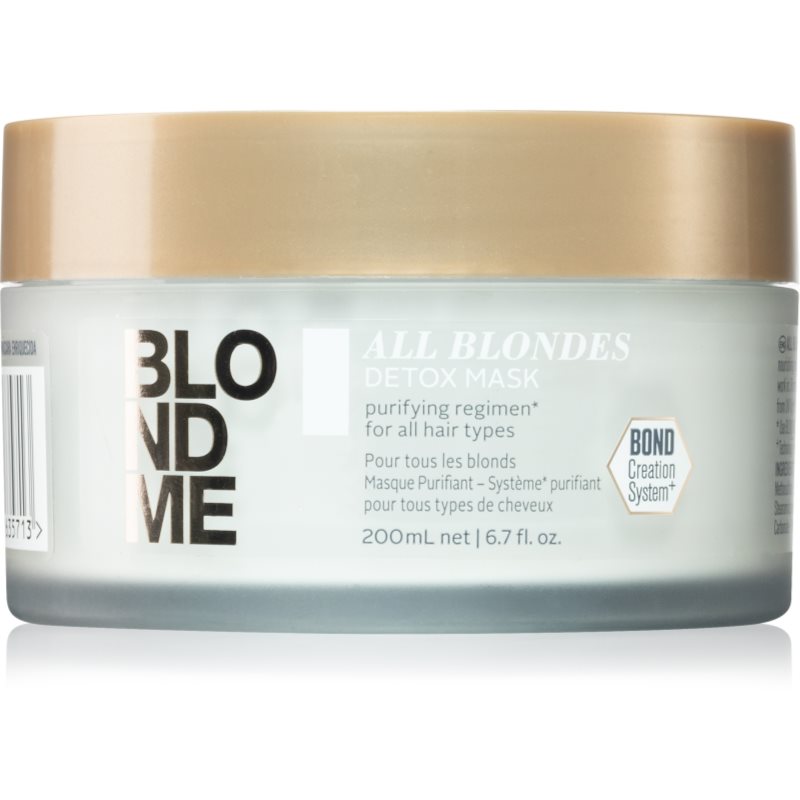Schwarzkopf Professional Blondme All Blondes Detox αποτοξινωτική και καθαριστική μάσκα για ξανθά και με ανταύγειες μαλλιά 200 ml