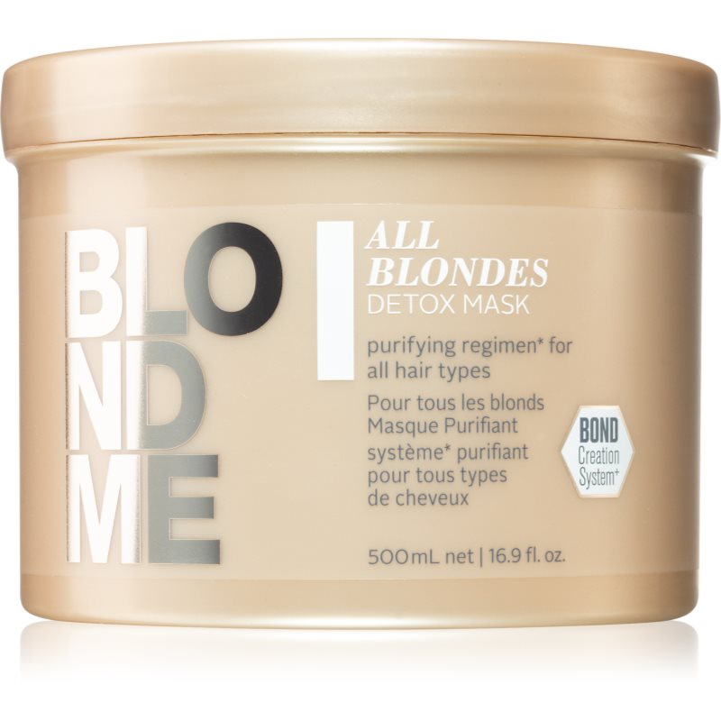 Schwarzkopf Professional Blondme All Blondes Detox mascarilla limpiadora desintoxicante para cabello rubio y con mechas 500 ml