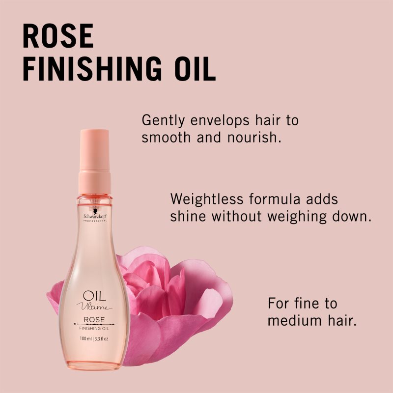 Schwarzkopf Professional Oil Ultime Rose Oil olejek różany do włosów słabych, zniszczonych 100 ml