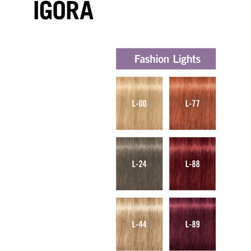 Schwarzkopf Professional IGORA Royal Fashion Lights zosvetľujúcí krém na vlasy odtieň L-88 60 ml (obrázok 7)