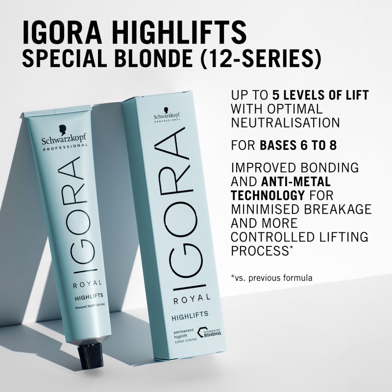 Schwarzkopf Professional IGORA Royal Highlifts barvicí krém pro studené odstíny blond 60 ml (obrázek 3)