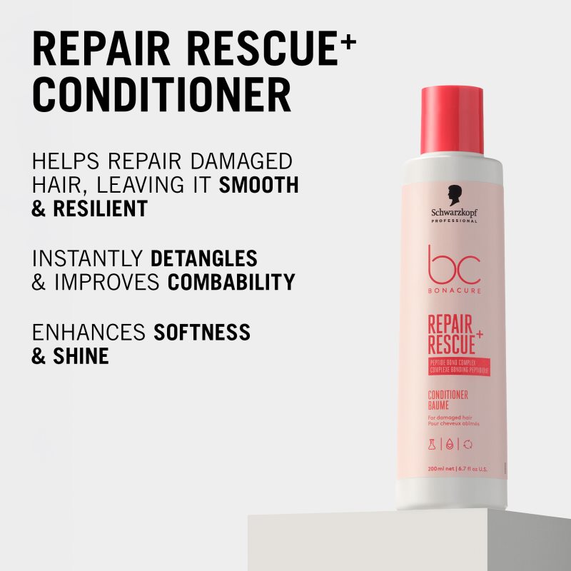 Schwarzkopf Professional BC Bonacure Repair Rescue+ intenzívny kondicionér pre poškodené vlasy 200 ml (obrázok 5)