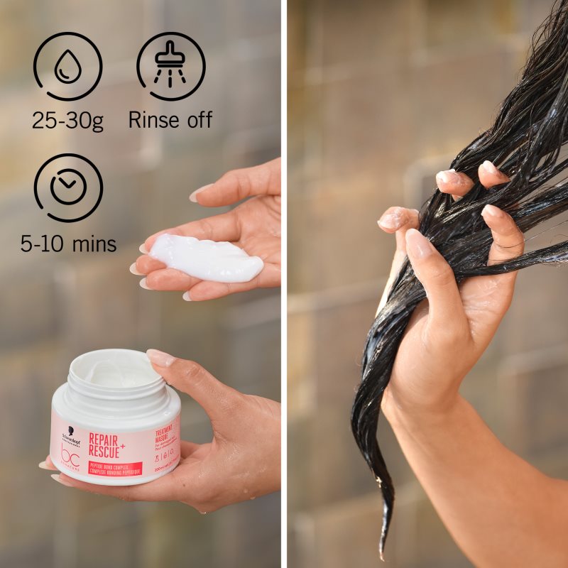 Schwarzkopf Professional BC Bonacure Repair Rescue+ intenzivně vyživující maska pro poškozené vlasy 200 ml (obrázek 5)