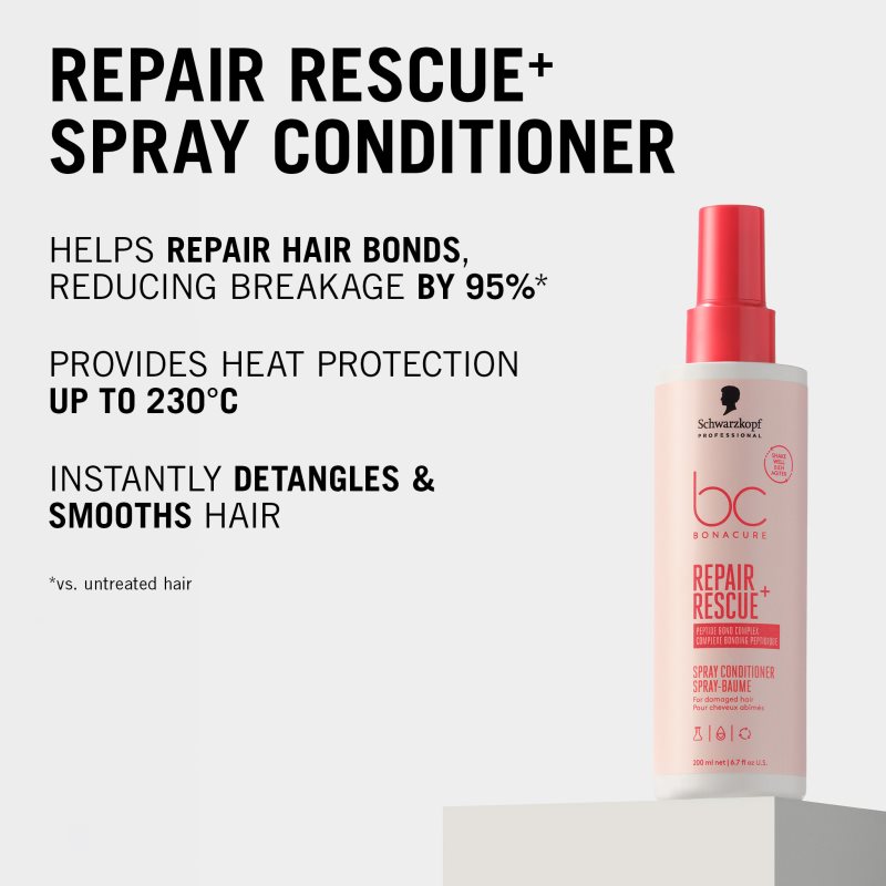 Schwarzkopf Professional BC Bonacure Repair Rescue+ bezoplachový kondicionér pre poškodené vlasy 200 ml (obrázok 5)