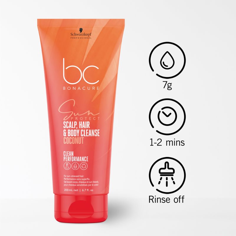 Schwarzkopf Professional BC Bonacure Sun Protect Scalp, Hair & Body Cleanse sprchový gel 2 v 1 200 ml (obrázek 5)