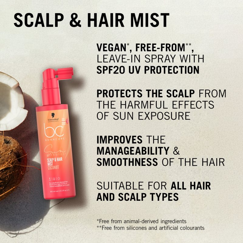 Schwarzkopf Professional BC Bonacure Sun Protect Scalp & Hair Mist ochranný sprej pro namáhané vlasy a vlasovou pokožku SPF 20 100 ml (obrázek 3)