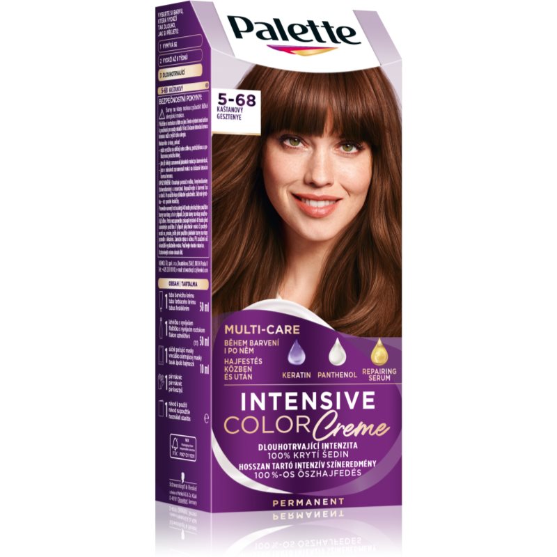 Schwarzkopf Palette Intensive Color Creme permanentní barva na vlasy odstín 5-68 R4 Chestnut