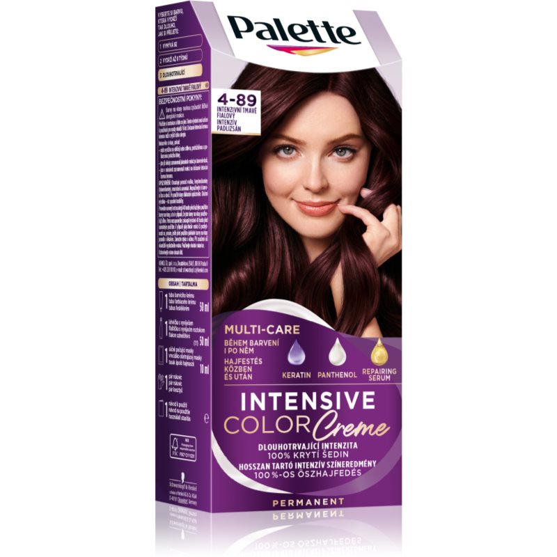 Schwarzkopf Palette Intensive Color Creme permanentní barva na vlasy odstín 4-89 RFE3 Intensive Aubergine