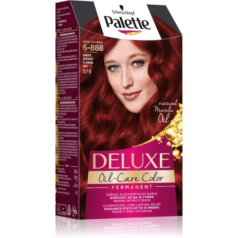 Schwarzkopf Palette Deluxe permanentná farba na vlasy odtieň 6-888 Flaming Red 1 ks