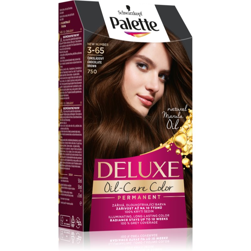 Schwarzkopf Palette Deluxe Permanent Hair Dye Shade 3-65 750 Chocolate Brown