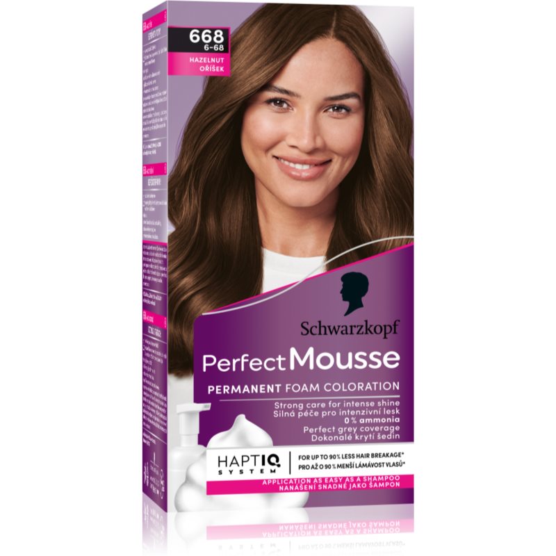 E-shop Schwarzkopf Perfect Mousse permanentní barva na vlasy odstín 668 Hazelnut