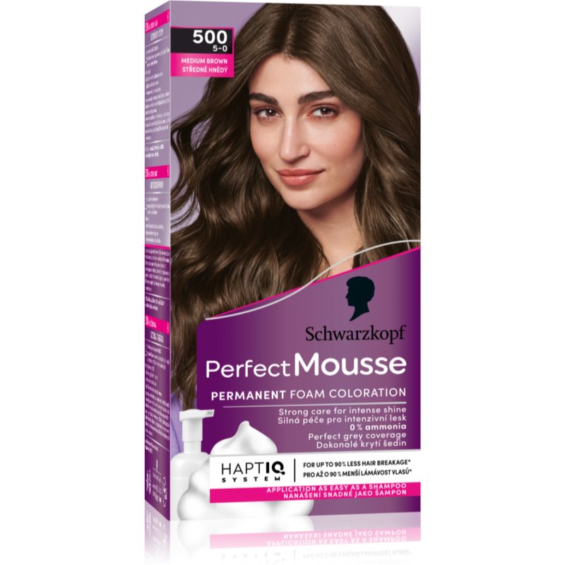 Schwarzkopf Perfect Mousse permanent hair dye shade 500 Medium brown
