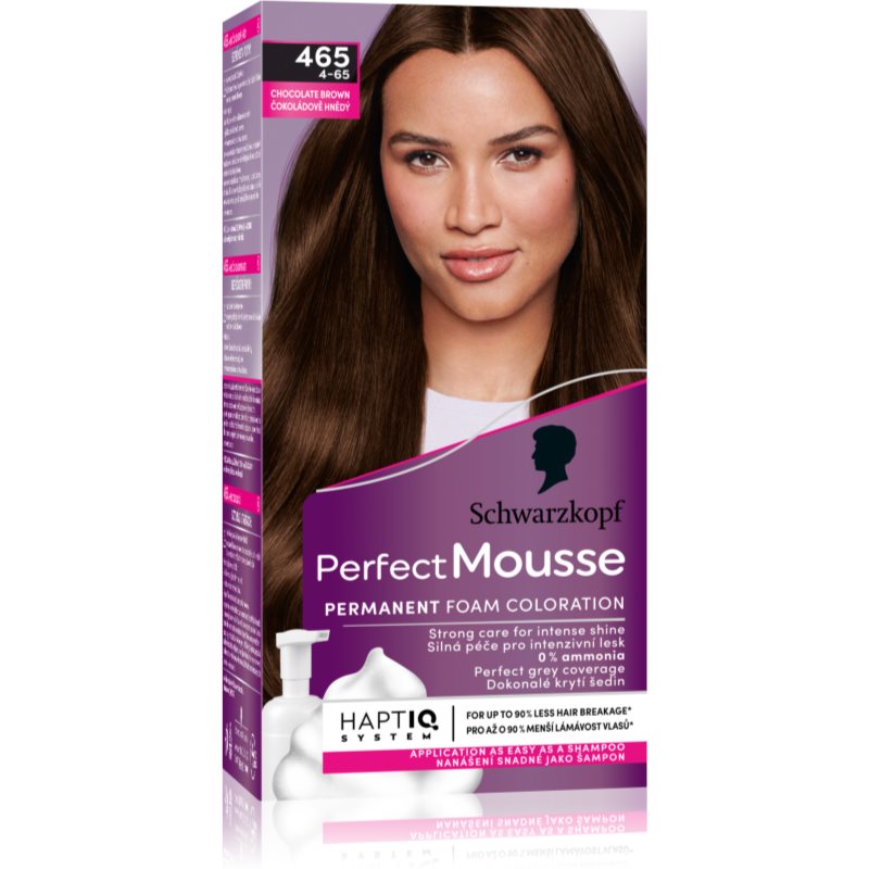 Schwarzkopf Perfect Mousse permanent hair dye shade 465 Chocolate brown
