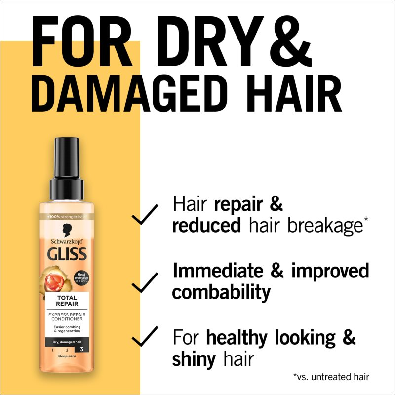 Schwarzkopf Gliss Total Repair regenerirajući balzam za suhe vrhove kose 200 ml