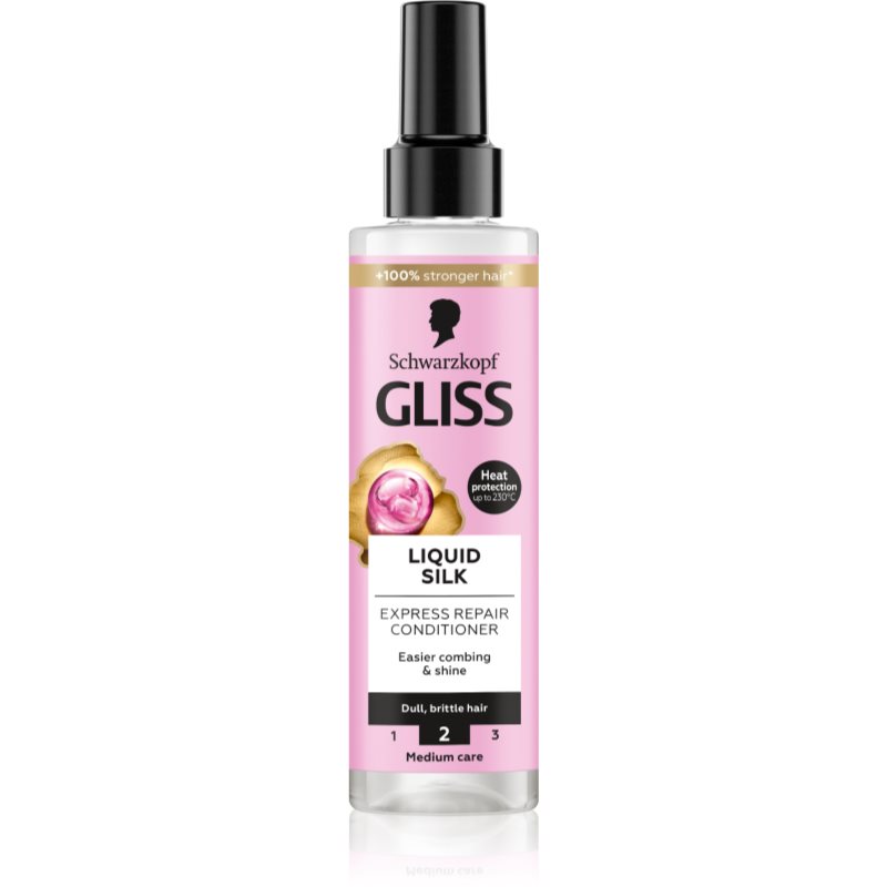 Schwarzkopf Gliss Liquid Silk öblítés nélküli kondicionáló az erős és fénylő hajért 200 ml